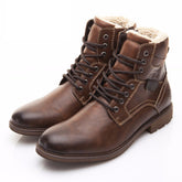 Men's Winter Cowhide Warm Snow Boots